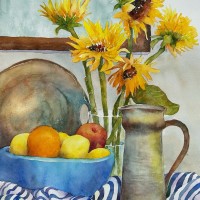 elizabeth pfeiffer sunflowers and fruit